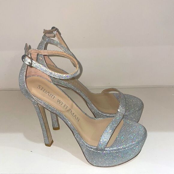 Stuart Weitzman Nudist Curve Hollywood Platform Sandal Size 8 - Picture 1 of 10